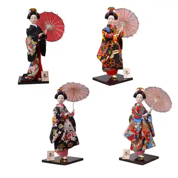 Etniskās Japāņu Geišas Lelles Āzijas Geišas Lelle Kimono Lelles Ornaments 12