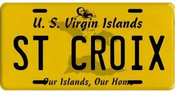 VINTAGE-PLĀKSNES St. Croix ASV Virdžīnu Salas Alumīnija Licence Plate