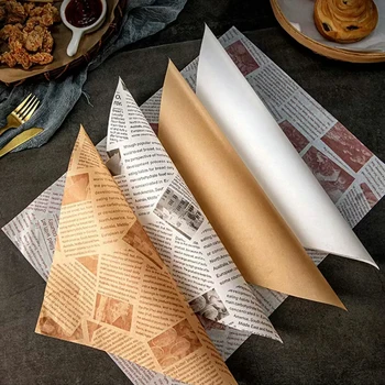 50gab Eļļa-Pierādījums, Vaska Papīru, Pārtikas Iesaiņojuma Papīra Maizes Sendvičs Burger Kartupeļi Ietīšanas Fast Food Maize Oilpaper Cepšanas Rīki