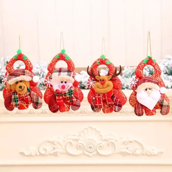 Jaunais Ziemassvētku Durvīm Karājas Dekorēšanai Ziemassvētku Eglīte Kulonu Mājas Kulons Mazu Lelli, Ziemassvētku Rotājumi
