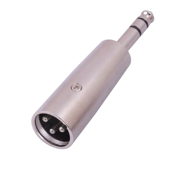 F3MA 6.35 mm Vīrietis Sveces, lai 3Pin Vīriešu Stereo Plug-Mikrofons Converter Savienotājs