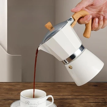 150ML Alumīnija Roku darbs Moka Pot, Tradicionāls, ar Roku-Pour itālijas Augstas temperatūras Ekstrakcija Virtuves Sadzīves Tehnika Espresso
