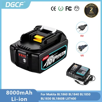 DGCF 18V 5S2P Akumulatora 8000mAh par Makitar MAX Jaudas Instruments, LXT400 BL1860 BL8650 BL1830 Rechargerable Litija Baterijas Nomaiņa