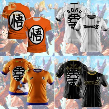 2023 Cosplay Dragon Ball T-krekls Karikatūra Harajuku Tshirt Vīriešu Modes Gadījuma 3d Drukāšanas Goku Anime Bērnu Īsām Piedurknēm Augšu