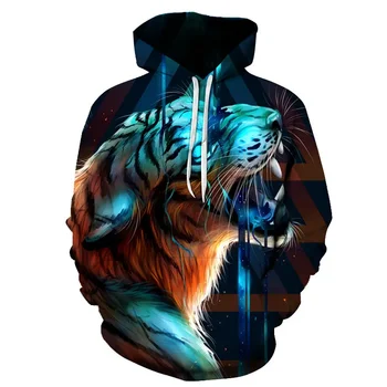 Jaunu 2023 Modes Vīrieši Hoodies ar Dzīvnieku Tiger 3D Grafikas Iespiestas Rudens Hoodies lielgabarīta Poliestera Šķiedras Apģērbs
