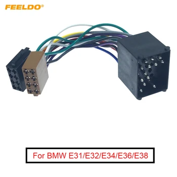 FEELDO 5gab Auto Radio Sieviešu ISO Adapteri kārtīgi to izgrieziet Izmantotu Kabeli BMW E31/E32/E34/E36/E38/E39/E46/Z3/Mini #FD6256