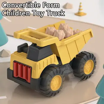 Droši Mini Celtniecības 2, 1 Dzeltenā Dual Veidā Projektēšana Transportlīdzekļa Rotaļlietas ABS Inženierzinātņu Transportlīdzekļa Rotaļlietu Dzimšanas dienas Dāvana