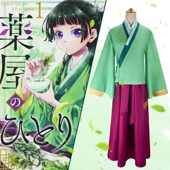 Apothecary Dienasgrāmatas Anime Cosplay Kusuriya nav Hitorigoto Maomao Drēbes Cosplay Kostīms Sievietēm, Meitenēm Vintage Zaļš Tērps, Kleita