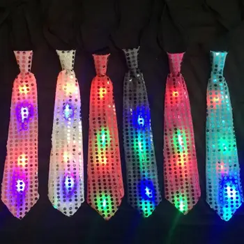 LED Flashing Light Up Zeķubikses Jaunu Kāzu svinības Piegādēm Koncertu Atmosfēru Aksesuāri LED Gaismas Vizuļi Tie Auduma LED Kaklasaites