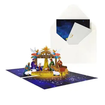 Horoskops Priecīgus Ziemassvētkus 3D Salokāms Pop-Up Festivāls Apsveikuma Pastkarti Ziemassvētku Sveiciens Dzimšanas dienā