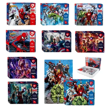 Brīnums Īstu Zirnekļa Cilvēks Avengers Alianse 100/500 puzzle rotaļlietas pieaugušo stress atvieglojums, rotaļlietas puzzle displejs kolekcija kartes