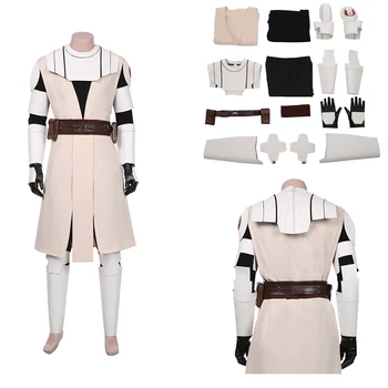 Obi Wan Kenobi Anime Cosplay Kostīms, Mētelis, Vējjaka Bikses Tērpiem Fantasia Vīriešiem Halloween Karnevāla Puse Noslēpt Drēbes