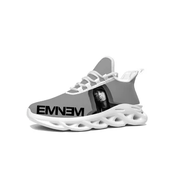Eminem Hip Hop Rap Dzīvokļi Čības Vīriešu Sieviešu Sporta Apavi Augstas Kvalitātes Sneaker Mežģīnes Up Acu Apavi Pielāgotus Kurpju