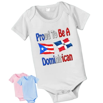 Lepni Puertorikāņu Amd Dominikānas Pilsonības Karogu, Iepriekš Sarucis Bodysuit Mantojuma Apģērbu Dušas Dāvanu
