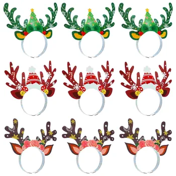 Ziemassvētku Raga Galvassegu Ziemassvētku Ziemeļbriežu Hairbands Ziemeļbriežu Matu Ziemassvētku Tērpi Piederumu
