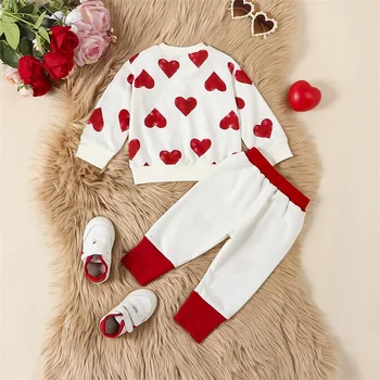 Bērnu Meiteņu Bikses Apģērbs Nosaka 3Pcs Toddler Meitene Džemperi sporta Krekls Top Bikses, Uzvalks Krist Ziemas Apģērbu Komplekti