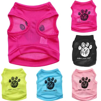 Pēdu Suns Krekls Vasaras Mazo Suņu Apģērbu Chihuahua T Kucēnu Vest Plānas Vēstules Kaķu Apģērbu Mazo Suņu Mājdzīvnieki Apģērbu 2021