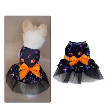 Pet Produktu Halloween Mājdzīvnieku Kucēns Suņu Apģērbu Puse Galvaskausa Krāsains Kleita Kleita Ziemassvētku Cosplay drēbes, Mājdzīvnieku piederumi