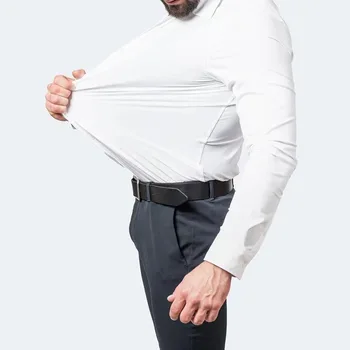 Rudens jaunās elastīgs ne-dzelzs vīriešu garām piedurknēm biznesa gadījuma elastīgs krekls vienkrāsainu kreklu 남방셔츠 남자 camisas hombre