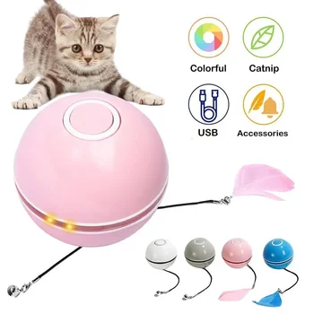 Pet piegādēm, Elektriskie Auto Self augstas garlaicība kaķis rotaļlietas iedegties fun cat bumbu uzlādes ar USB smart rotaļlietas elektriskās lodīšu