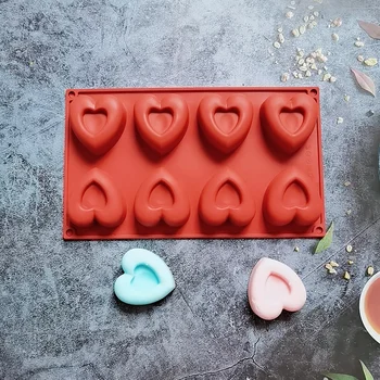 Jaunā Dubultā Slāņa Mīlestība Pelējumu Silikona Pārtikas Klases Non-stick Kūku Cepšanas Dizaina Candy Pelējuma SILĪCIJA 3D Pelējuma Virtuves Sīkrīku DIY
