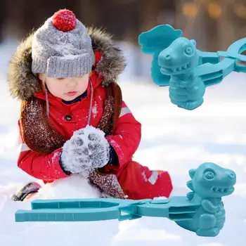 Sniedziņš Maker Klipu Dinozauru Formas Sniedziņš Maker Klipu Labu Elastību Plastmasas Āra Spēlēt Ziemas Sniegapika Fun Sporta Rotaļlietas