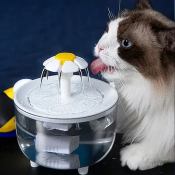 1.2 L Automātiska Cirkulācijas Pet Ūdens Strūklaka Kaķis Izslēgtu Ūdens Padeves Suns Pārredzamu Ziedlapiņu Ūdens Filtru Pie Ūdens Jauda Nobirums