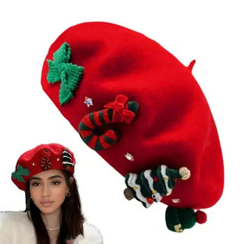 Ziemassvētku Berete Vintage Cepuri Sieviešu Ziemas Berete Silts Studentu Modes Partiju Cepures, Sievietēm Un Meitene