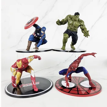 Avengers Liela Izmēra Anime Attēls Tērauda Spider-Man Amerikāņu Komanda Pontons Rotaļlieta Puika Modeļu Lelle Mašīnu, Auto Rotājumu Kids Guļamistaba Dekors