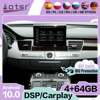 IPS Carplay Auto Auto Stereo Android 10 Spēlētājs Audi A8 2009 2010 2011 2012 2013 2014 2105 2016 2017 GPS Navi Radio Vadītājs Vienību