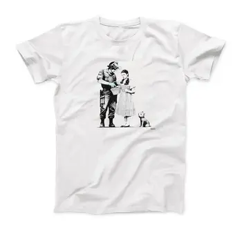 Banksy Apstāties un Meklēt (2007) Print T-krekls ar garām piedurknēm
