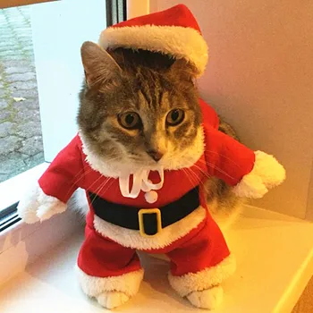 Ziemassvētku Pet Cat Tērpu Jaunā Gada Suņu Apģērbu Smieklīgi Santa Claus Drēbes Maziem Suņiem, Kaķiem Xmas Ziemas Kitty Kaķenīte Tērpiem