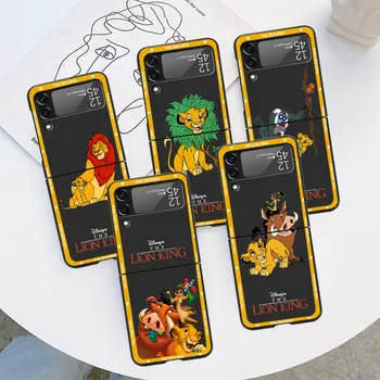 Lauva Karalis Plānas Locīšanas Case for Samsung Galaxy Z Flip 5 Flip 4 Flip4 5G Flip 3 Modes Mobilo Telefonu Vāciņu Fundas