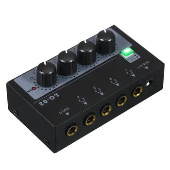 Audio Austiņu Mikseri Pastiprinātājam 4 Kanālus Mono Stereo Metāla Stereo Austiņu Ampēri Audio Pastiprinātāju Mini Austiņu Sadalītājs