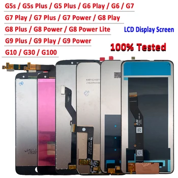 100% Testēti LCD Ekrānu Pantalla Touch Digitizer Kompleksa Remonts, Lai Moto G5s G10 G30 G100 G7 G8 Jauda G6 Spēlēt G9 G5 Plus
