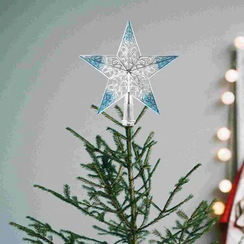 Ziemassvētku Eglītes Zvaigžņu Cilindrs Starparty Apdare, Koka toppers Zilā Decorchraitmas Piegādēm, kas dod priekšroku Tēvijas Ziemassvētku Rotājumi