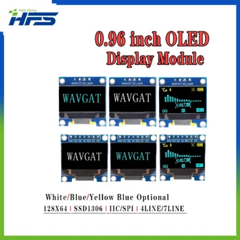 0.96 collu OLED IIC Sērijas Balta Displeja Modulis 128X64 I2C SSD1306 12864 LCD Ekrāns Valdes GND SCL VCC SDA 0.96