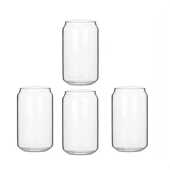 4 Pakotni, Varat Veidot Stikla Modes Ūdens, Piens, Sula, Vienkārši Sulu Kauss Alus Stikla Krata Stikla Deserta Kausa Cola Krūze, 400 ML