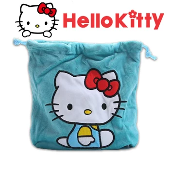 Kawaii Hello Kitty Sanrio Plīša Uzglabāšanas Soma Izšūt Aukliņu Dāvanas Iepakojums Meitenes Portatīvo Ceļojumu Kosmētikas Soma Organizators