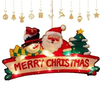 Ziemassvētku Loga, Gaismas, Dekorācijas, Iekštelpu Apgaismota Loga Lukturi Ar Piesūcekni Brīvdienu Durvis Stikla Apdare