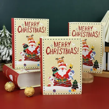 3Pcs Ziemassvētku Grāmatu Veidot Konfekšu Kaste Santa Claus Elf Dāvanu Cepumu Iepakojuma Kastes Ziemassvētki Jaunais Gads Partijas Apdare Navidad Dāvanu 2024