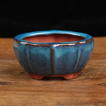 Ķīniešu Stilā Bonsai puķu pods Keramikas Amatniecības Augu Pot Poda Mājas Dekoru 7.5*5.7*4cm