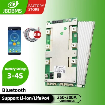 JBD Smart BMS LifePo4 4s 12v Āra barošanas Augsts tekošā 250A Atbalsta BT UART 485 VAR Serializable smart aizsardzības pārvalde