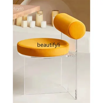 Ziemeļvalstu Akrila Caurspīdīgs Ēdamistabas Krēsls Dizainers Vienkārši Mūsdienu Make-up Krēsls Mājas Atzveltni Pusdienu Galda un Krēslu mēbeles