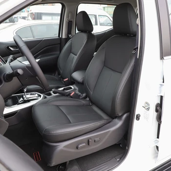 Par Nissan Navara 2015 2016 2017 2018 2019 2020 2021 2022 2023 Mākslīgās Ādas Custom Car Seat Covers Uzstādīt Aizsargs Piederumi