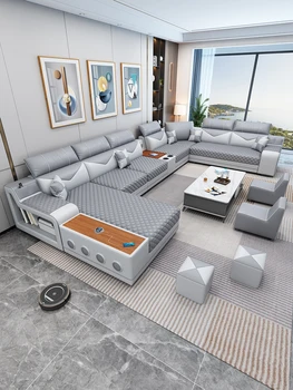 Jaunu lateksa noņemams un mazgājams audums dīvāns, minimālisma un multi-funkcionālas mēbeles kombinācija