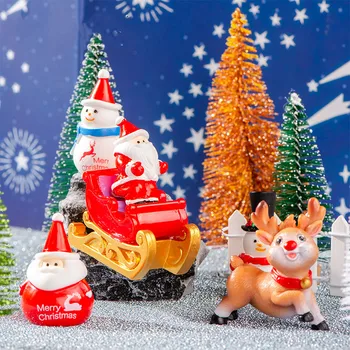 Miniatūras Figūriņas Cute Santa Claus, Sniegavīrs Elk Mikro Ainavu Rotājumi Ziemassvētku Rotājumi, Istabas Dekori Aksesuāri