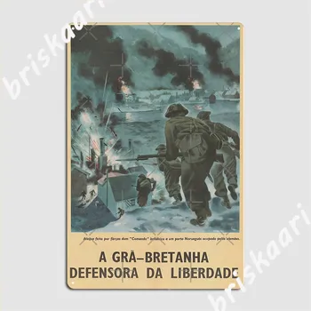 Uzbrukums Britu Desantnieku Vintage Kara Propagandas Plakāts, Metāla Zīmju Sienu Apgleznošana Sienu Sienas Projektēšana Skārda Parakstīt Plakātu